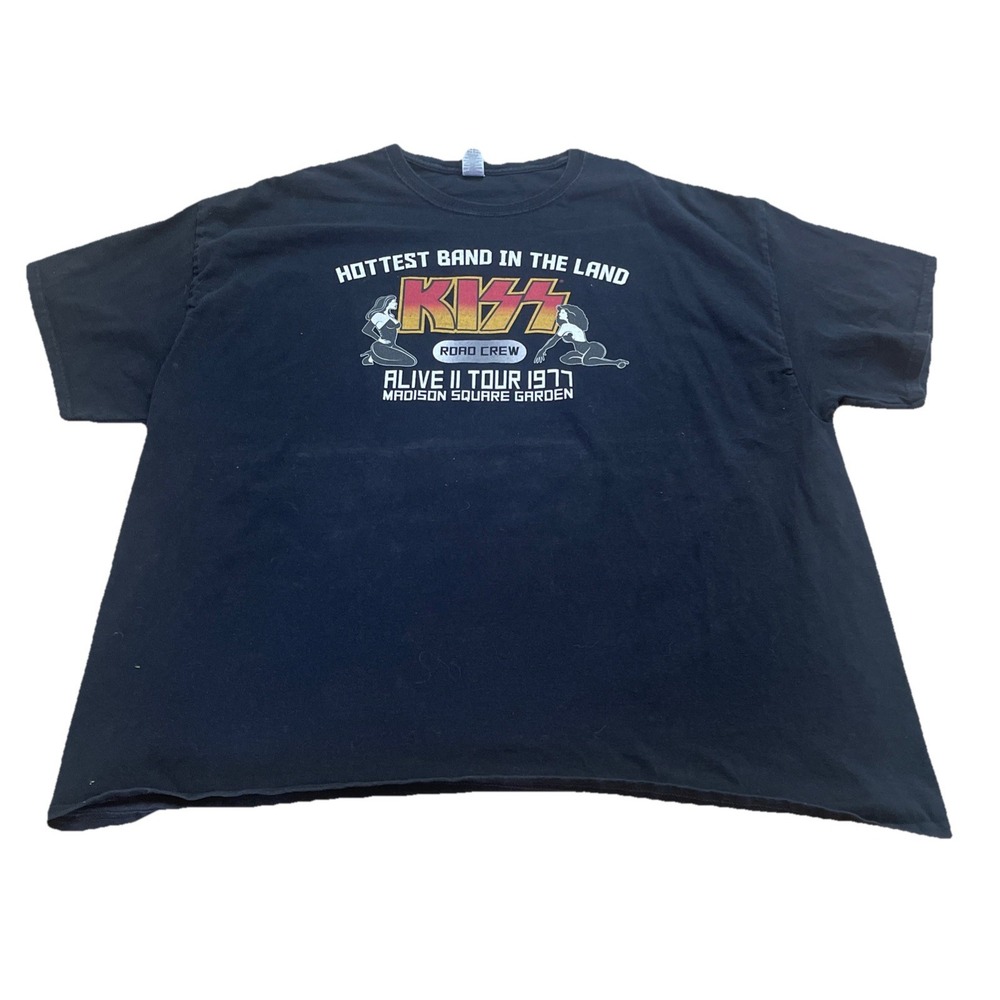 Kiss Alive II Road Crew 1977 Black ‎ T-Shirt Men's 3X Madison Square Garden